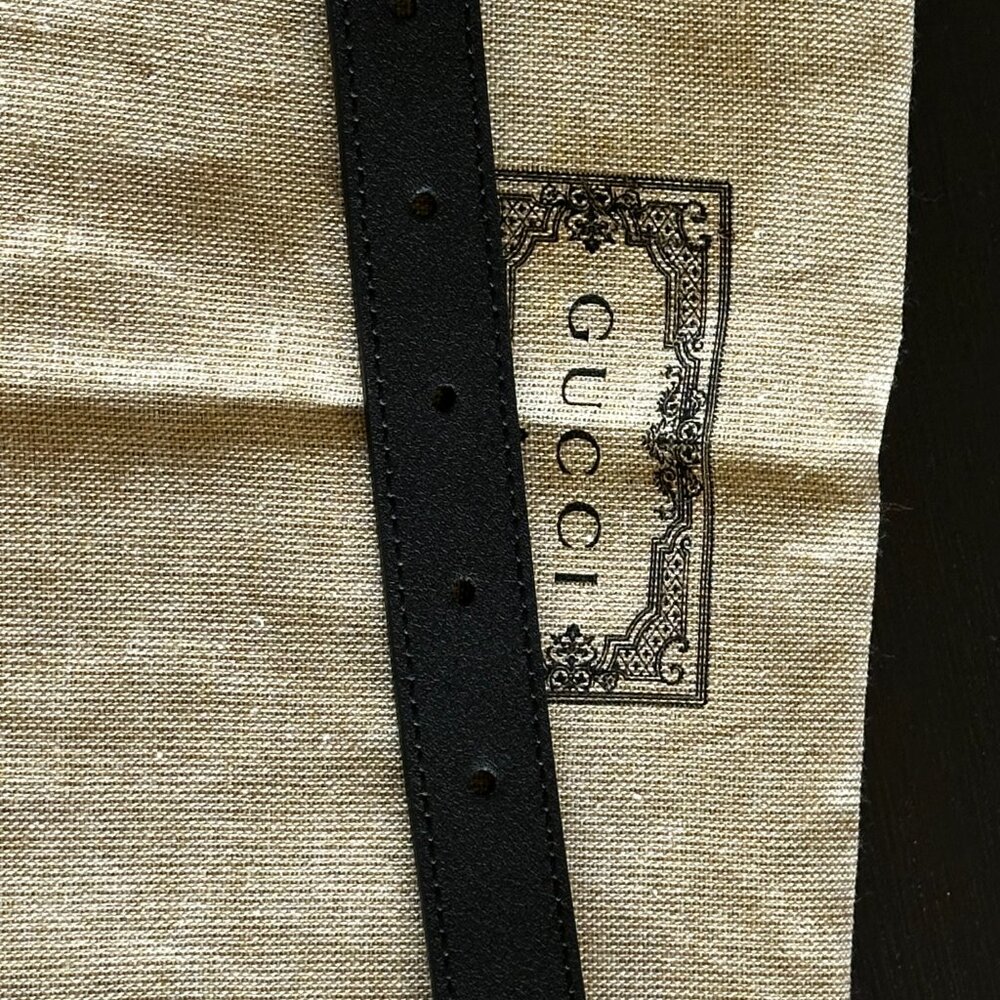Gucci Black Belt 80x32mm - Picture 5 of 9